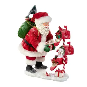 10.5 Inch Fabriche Santa With Mailbox Kurt S. Adler