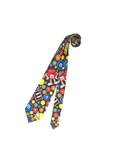1pc Men's Funny Bean Cute Cartoon Character Tie Soft Comfortable Polyester Woven Art Style Parties Casual Wear Valentine's Day Party Accessory Playful Design Durable Fabric Christmas Halloween
