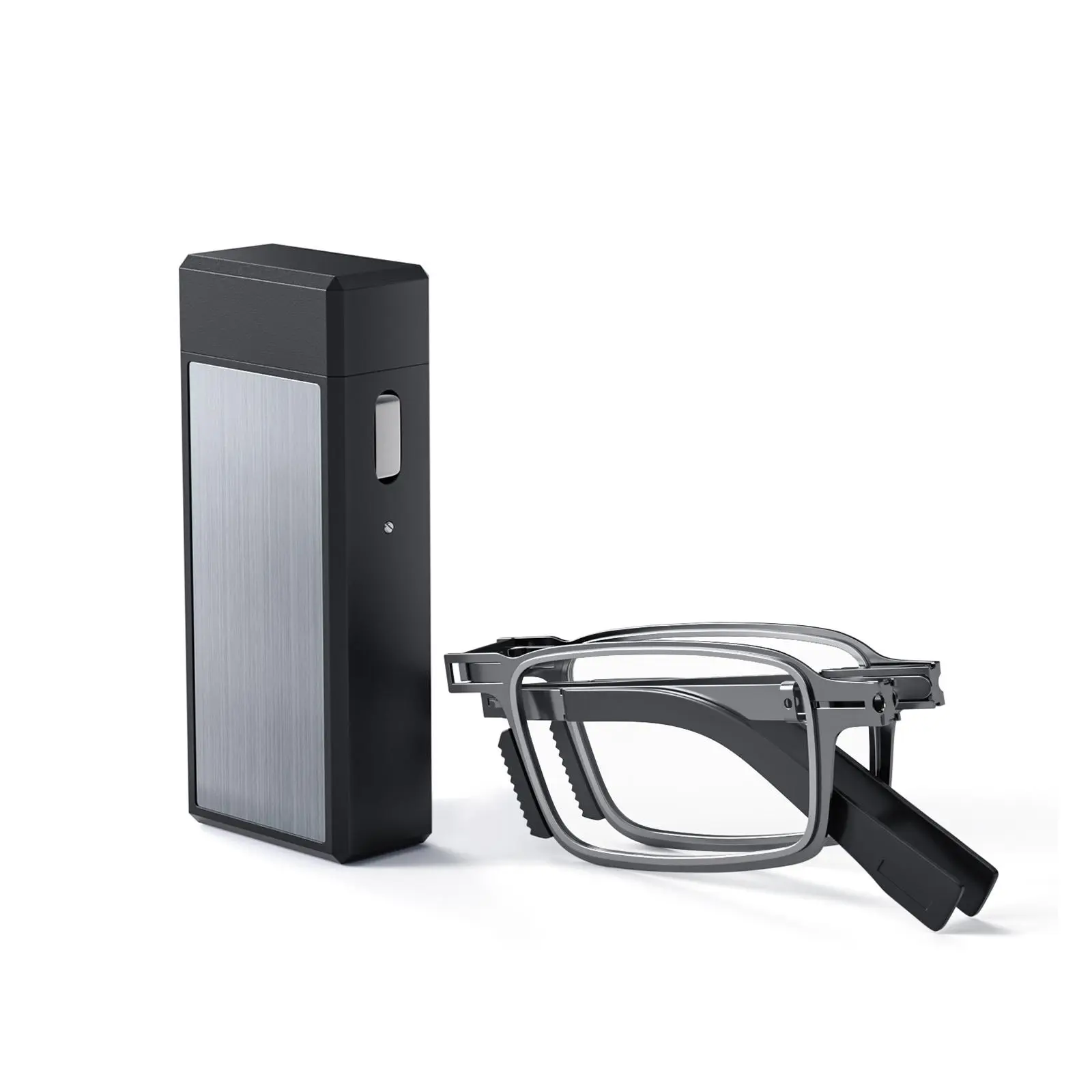 Missfive Classic Folding Reading Glasses (Single Item) - Anti-Blue Light UV Protection, Sturdy Stainless Steel Frame, Ultra-Thin Easy-Operate Design, Compact Hard Case for Computer Use to Reduce Eyefatigue, Beauty Products