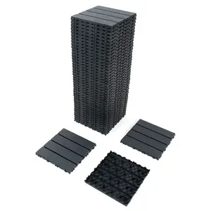Plastic Interlocking Deck Tiles,44 Pack Patio Deck Tiles,12"x12" Square Waterproof Outdoor All Weather Use, Pp Material Garden Rigid
