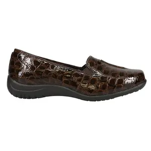 Easy Street Womens Purpose Croc Slip On Flats Casual - Brown