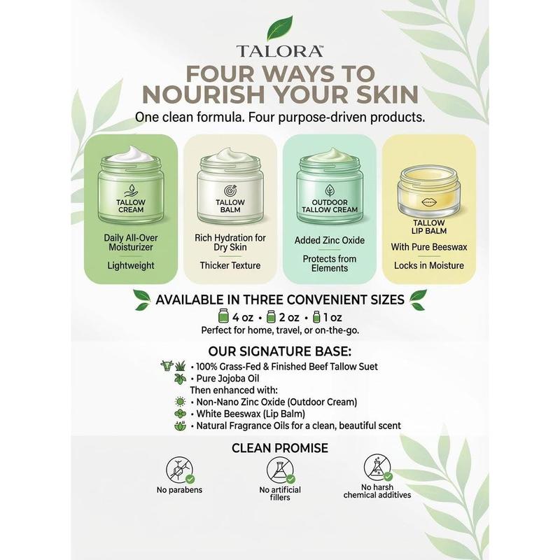 TALORA Tallow Lip Balm: Unscented (0.5oz)