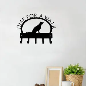 German Shepherd Dog Design Wall Hook, 1 Count Creative Metal Wall Mounted Key Holder, Wall Decor for Home Living Room Bedroom Entryway, Shelves