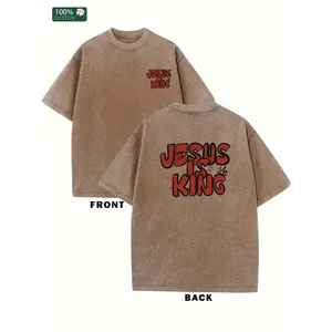 100% Washed T-shirt |   Y2K Style is the King Pattern, Suitable for Outdoor Travel, Ideal Gift for Family, Friends, and Colleagues, Crew Neck, Short Sleeve, Regular Fit