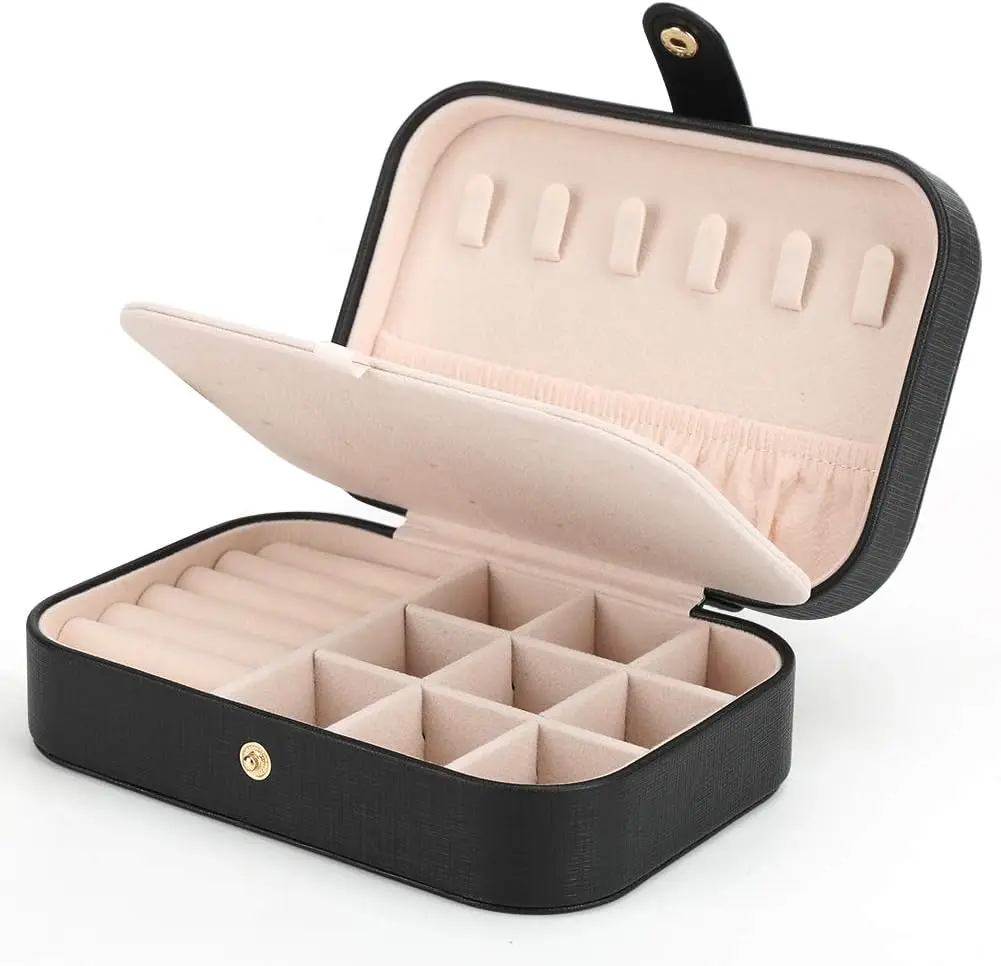 Small Travel Jewelry Box Organizer – Double Layer Mini Jewelry Case for Rings, Necklaces & Earrings, Portable Storage for Women & Girls Gift