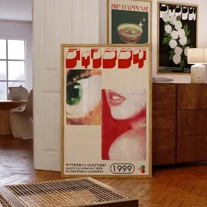 Retro Japanese Y2K Poster - Aesthetic 90s Vaporwave Print, Halftone Pop Art Wall Decor, Vintage Style Manifest Art, Cool Indie Room Decor