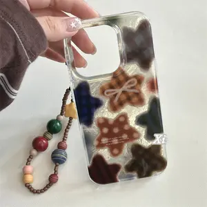 retro stars Phone Case for use with iphone 17 air 16 pro max 15 plus 14 pro 13/12/11 X/XS XSMAX artistic winter gingham aesthetic trendy phone cases holographic luxury phone case Y2K water glitter