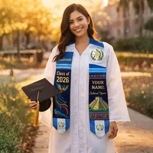 Personalized Guatemalan American Flag Graduation Sash 2026, Guatemala Graduation Stole, Guatemalan Graduation 2026, Custom Graduation Stole, Personalized Graduation Sash – FASTSHIPPING