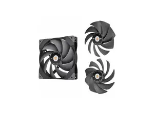 Thermaltake SWAFAN GT14 PC Cooling Fan, 3 Types of Detachable Fan Blades, High Pressure/High Air Flow/ Reversed (Single Fan Pack) CL-F157-PL14BL-A