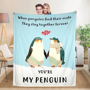 Penguin Gifts Blanket for  ,  60×80, Anniversary Birthday Valentines Day Gifts
