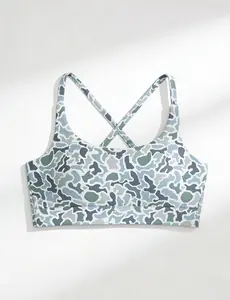 Camo Sports Bra, Camo Crop Top, Womens Sports Bras Camo Lingerie, Elastic Comfort Summer Sports Top Gymswear Yoga Activewear, Valentine's Day