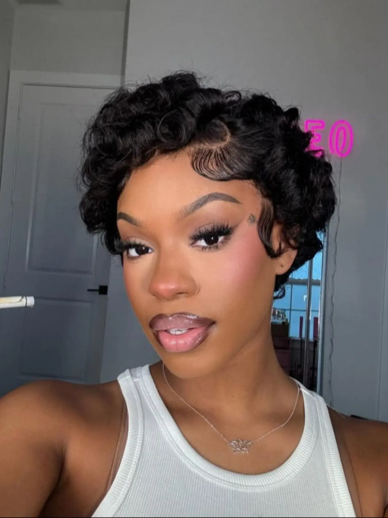 Summer Edition Exquisite Side-Parted Pixie Curly Wig 13x4 Lace Front Short Curly Hairstyle, Realistic Look Human Hair Wigs for Women