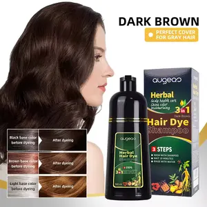 3 in 1 Hair Dye Shampoo - Can Cover Gray Hairs, Herbal healthy plant Ingredients, Contains Ginseng Extract, Natural Haircoloring, Black Herbal Hair Color Shampoo, Shampoo With Color，Suitable for festivals