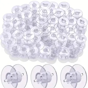 50Pcs Sewing Bobbin Spool Transparent Plastic Sewing Bobbin For Multiple Sewing Machine For Brother Singer Janome Kenmore Machines Embroidery Bobbins Sewing Accessories Sewing Tools