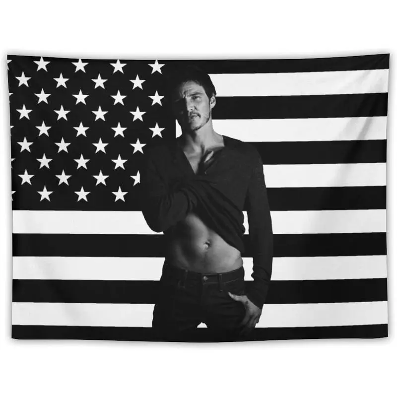 Pedro Actor Pascal Tapestry Wall Posters Novelty Flag Banner for College Dormitories,New Houses,Bedrooms,Living Rooms,Dormitories,Home Decor summerwins
