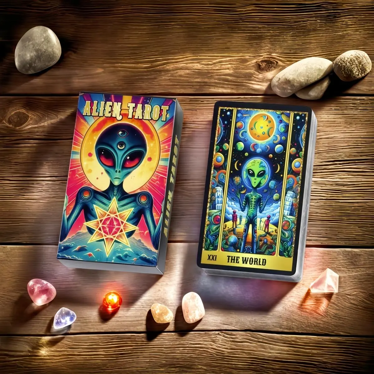 Alien Tarot Card Game, 78pcs/set Tarot Card Game, Card Games for Teens & Adults, Fun Party Games, Family Games, Birthday Gift, Tarot Card Decks, Card Game Sets, Cards Game