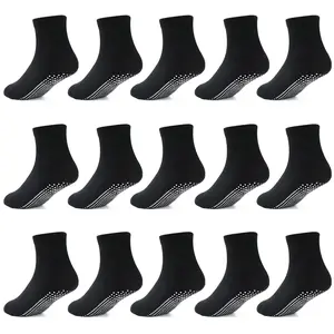 TPHON Toddler Kids Socks with Grippers for Boys Girls, Non Slip Grip Boys Socks 15 Pairs Half Cushion Crew Socks soft comfy sock