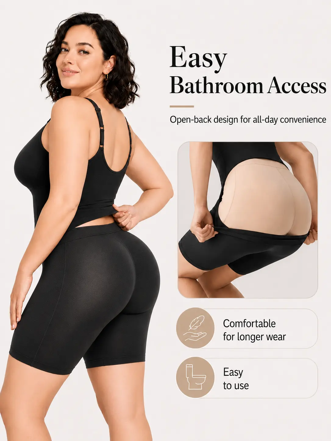 Vela Studio Tummy Control Shapewear Bodysuit for Women, Butt Lifting Compression Shaper with Easy Bathroom Access Black Womenswear