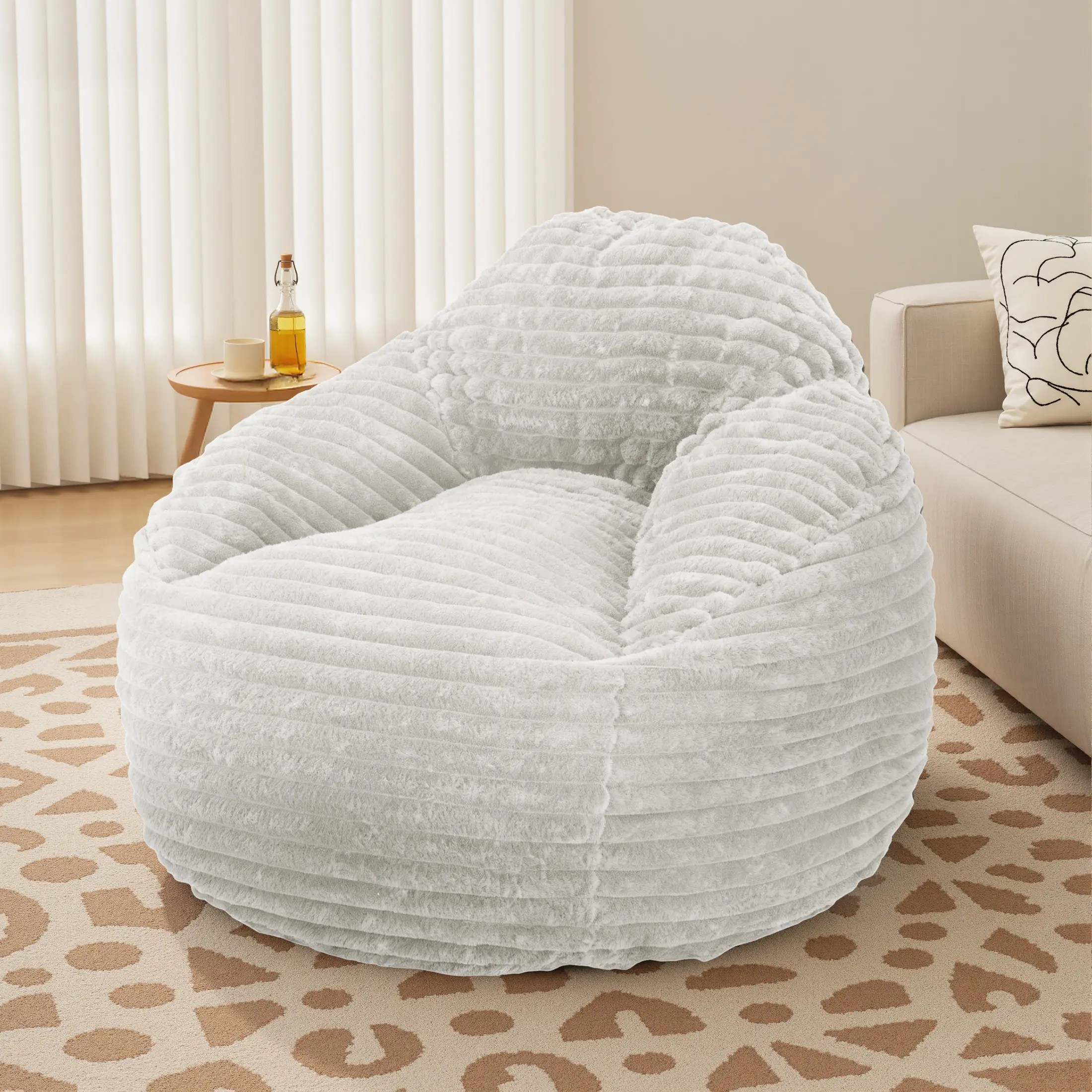Bean Bag Chair, 39 Inch Bean Bags for Adults and Kids, Chair with Memory Foam Filled, Bean Bag Couch with Backrest and Armrests, Comfy Sofa for Bedroom and Dorm, Living Room