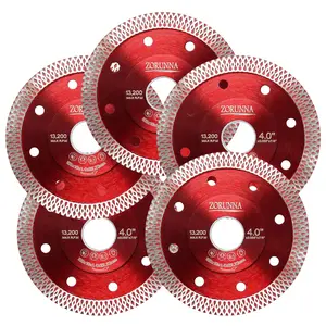 5Pcs Diamond Saw Blades, 4" Diamond Blade for Angle Grinder, Chip-Free Cutting Tile Grinder Blade Dry and Wet Cut for Porcelain Ceramic Granite Marble.