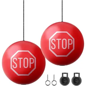 2PCS Garage Tennis Ball Parking Aid,Anti-Collision Hanging Garage Parking Aids for Cars with 13ft Rope,Universal Garages Parkings Stops Ball Garages Access