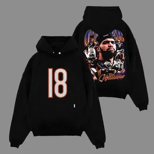 Caleb Williams - King Caleb #18 Game Day Fit For Bears Nation Cotton Hoodie Sweatshirt T-Shirt (Made In US), King Caleb Fans Outfit, Bears Fans Shirt, Gift For Football Fans, Football Graphic Hoodie
