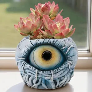 Monster Eye Planter Creative Unique Eye Plant Pot,Resin Succulent Plants Pot with Drainage, for Outdoor Garden Deco and Home Art Decoration