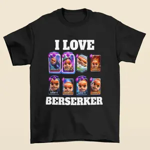 Clash Royale Berserker T-Shirt Highlighting Iconic Character Theme and Stylish Gamer Inspired Artwork
