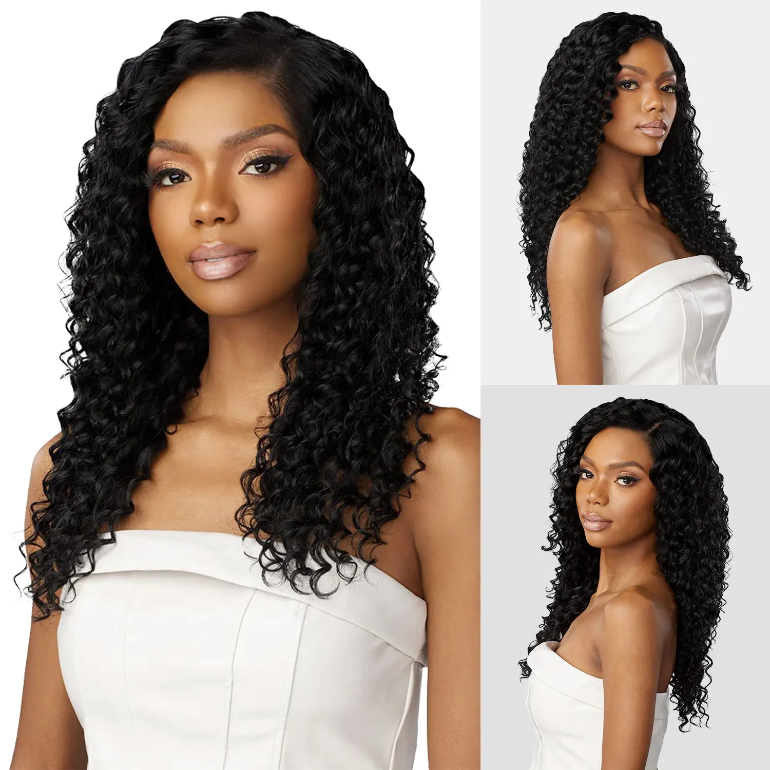 Sensationnel Empire 3Pcs Human Hair Weave - Argan Oil Infused, Wet N Wavy Deep Wave, Long Lasting Curl Retention