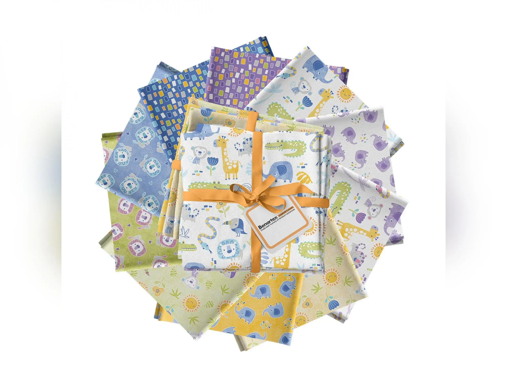 Chalk Baby Flannel | Fat Quarter Bundle by Beverley Hopwood for Benartex | 10 pcs