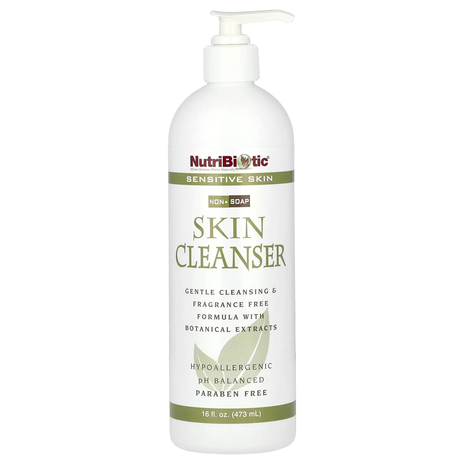 NutriBiotic Skin Cleanser, Non-Soap, Fragrance Free, 16 fl oz (473 ml)