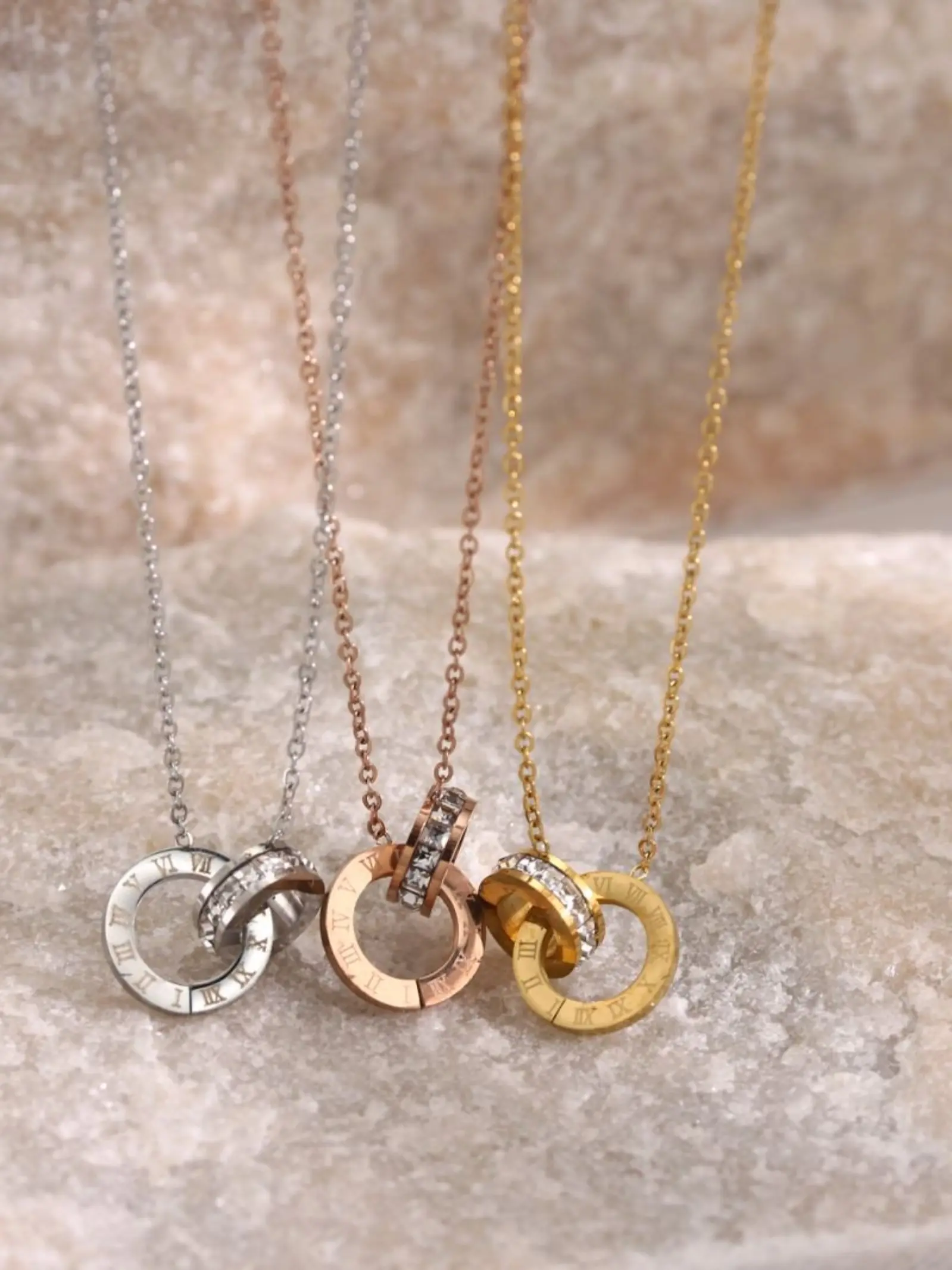 Women's Stainless Steel Roman Numeral Pendant Necklace, Casual Fashion Jewelry for Daily Wear & Birthday Gift, All Season Accessory, Durable Fashion Accessory, Fashionable Jewelry Accessories
