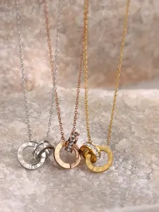 Women's Stainless Steel Roman Numeral Pendant Necklace, Casual Fashion Jewelry for Daily Wear & Birthday Gift, All Season Accessory, Fashionable Jewelry Accessories