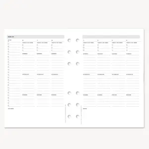 A5 Undated Planner Inserts: Week on Two Pages