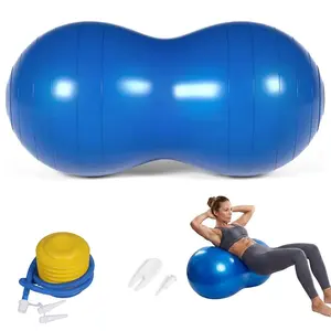 90×45cm Peanut Ball, Anti-Burst Exercise Ball, Yoga Ball, Gym Quality Fitness Ball with Pump, Ideal for Core Strength Training and Flexible Seating.