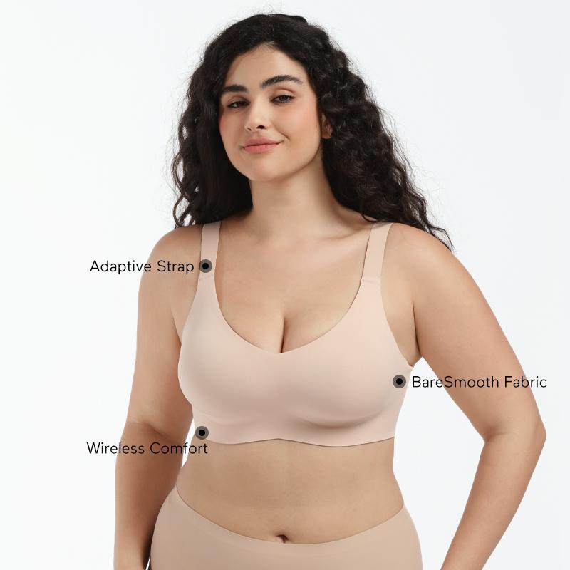 COMFELIE S-3XL Plus Size Wireless Bra for Women ,Seamless Bra with Support Bralette, Comfort Lightly Lined Full Coverage Bra EB061-62, 1 Pack