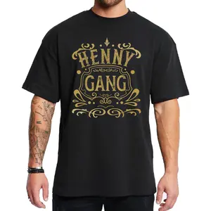Henny Gang Funny Original Clothing Gangster Clothes Chicana Outfit Lowrider Style Unisex Hoodie Loose Fit Medium Heavy Cotton Blend True to Size Hoodie for Men & Women S-5XL Fabric Menswear Oversized Tops