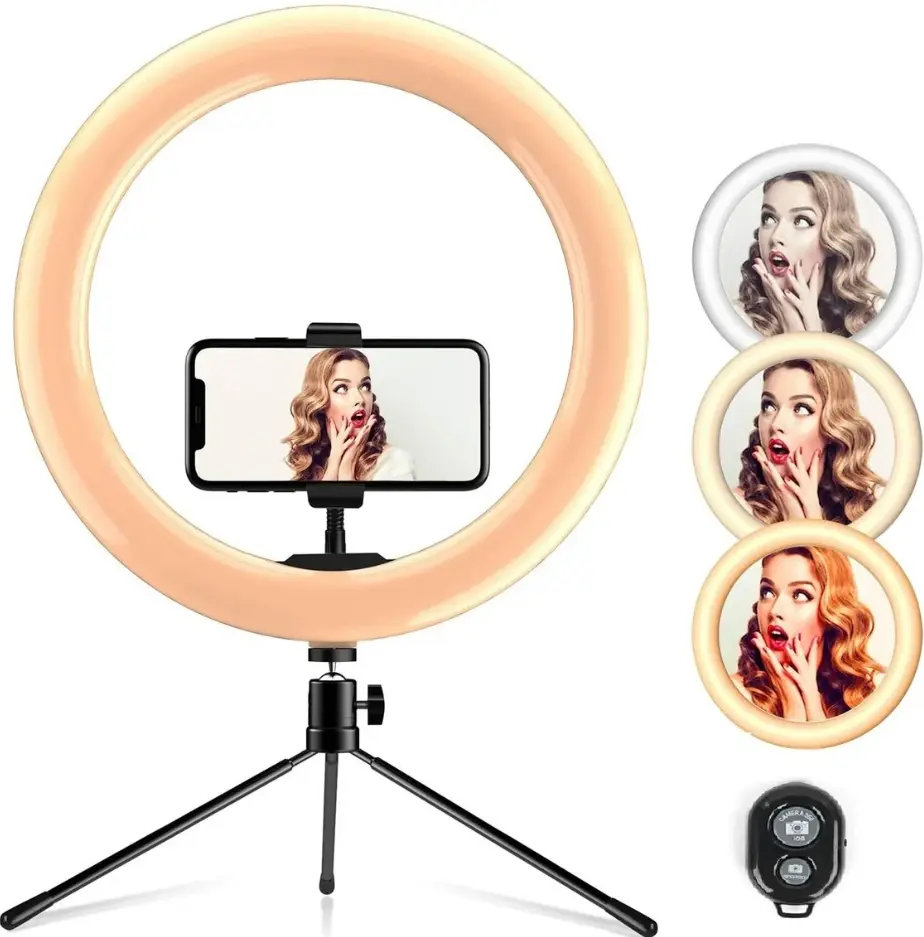 10 inch Selfie LED Ring Light Kit w/ Tripod Stand Phone Holder Dimmable Photography