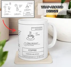 Funny Engineer Mug Gift, Coffee Blueprint Mug, Gifts for Engineers, Engineering Dad Gift, Architects Gift, Civil Engineer, Gift Dad Engineer 15oz