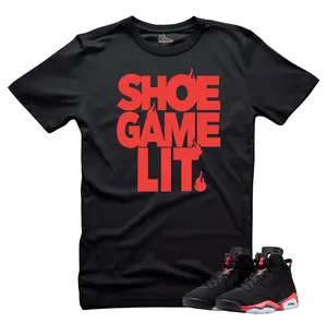 Jordan 6 Infrared Sneaker Matching Tee-SHOE GAME LIT Unisex Sneaker Match Shirts
