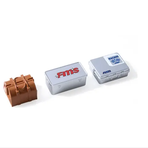 FMS Hobby 1:18/1:24 Luggage Carrier Set - Plastic Travel Modeling Accessories, Electric Remote Control Toy Accessory with Box & Logo for Miniature Models