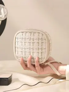 Portable Lipstick Makeup Bag, Data Cable Storage Pouch, Travel Cotton Pad Organizer, Small Handbag for Daily Use, Handheld Cosmetic Pouch