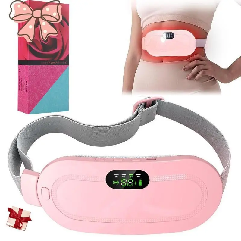 Wireless Smart Warmth Belt, Cordless Heating Belt, Menstrual Heating Pad, Constant Temperature Heat Therapy & Vibration Massage, Quick Relief for Period Pain, Lightweight & Portable