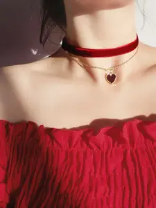 Women's Elegant Heart Design Choker Necklace, Fashion Jewelry for Party, Daily Clothing Decor, Trendy All-match & Exquisite Jewelry for Gift, Love Heart Necklace, Fashionable Jewelry