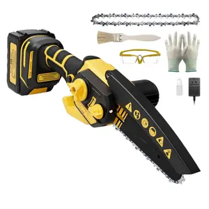 Nw 4Lbs  21V 6" Cordless Mini Chainsaw,  brushless motor, one-hand design for Outdoor Pruning, Wood & Lumber Cutting
