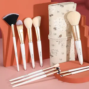 10pcs Makeup Brush Sets with Premium Synthetic Hair for Eyeshadow Blending Face & Eyes Cosmetics Tools in Storage Bag