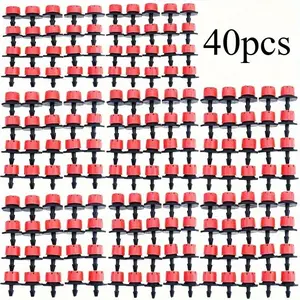 40pcs Micro Drip Irrigation System Kit - Adjustable Emitter Drippers with 1/4'' Tube Fittings for Efficient Watering - Perfect for Garden, Lawn, and Farm Irrigation