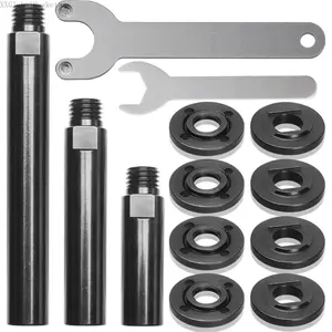 Angle Grinder Attachments Kit with 3 Extension Rods (5.5"/4"/3"), 4 Sets Flange Nut Assemblies & 2 Spanner Wrench - 5/8"-11 Thread Compatible with Multiple Grinder BrandsXXGlobalBasket8