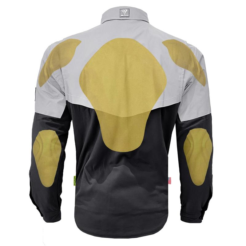 Flannel Reflective Shirt "Alloy Eclipse" - Black and Silver with Pads