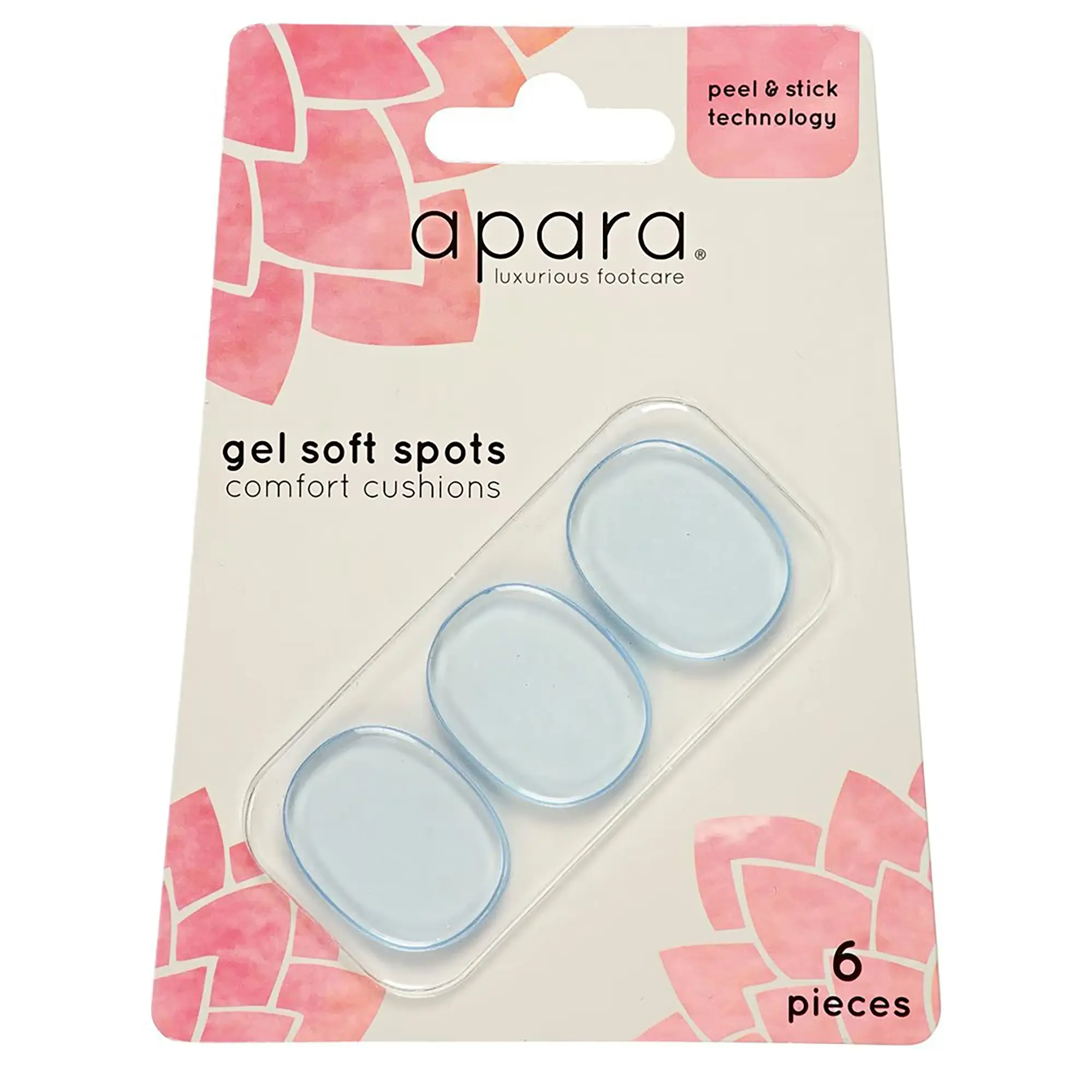 Sof Sole Apara Women's Gel Soft Spots Comfort Cushions 6-Pack - Clear